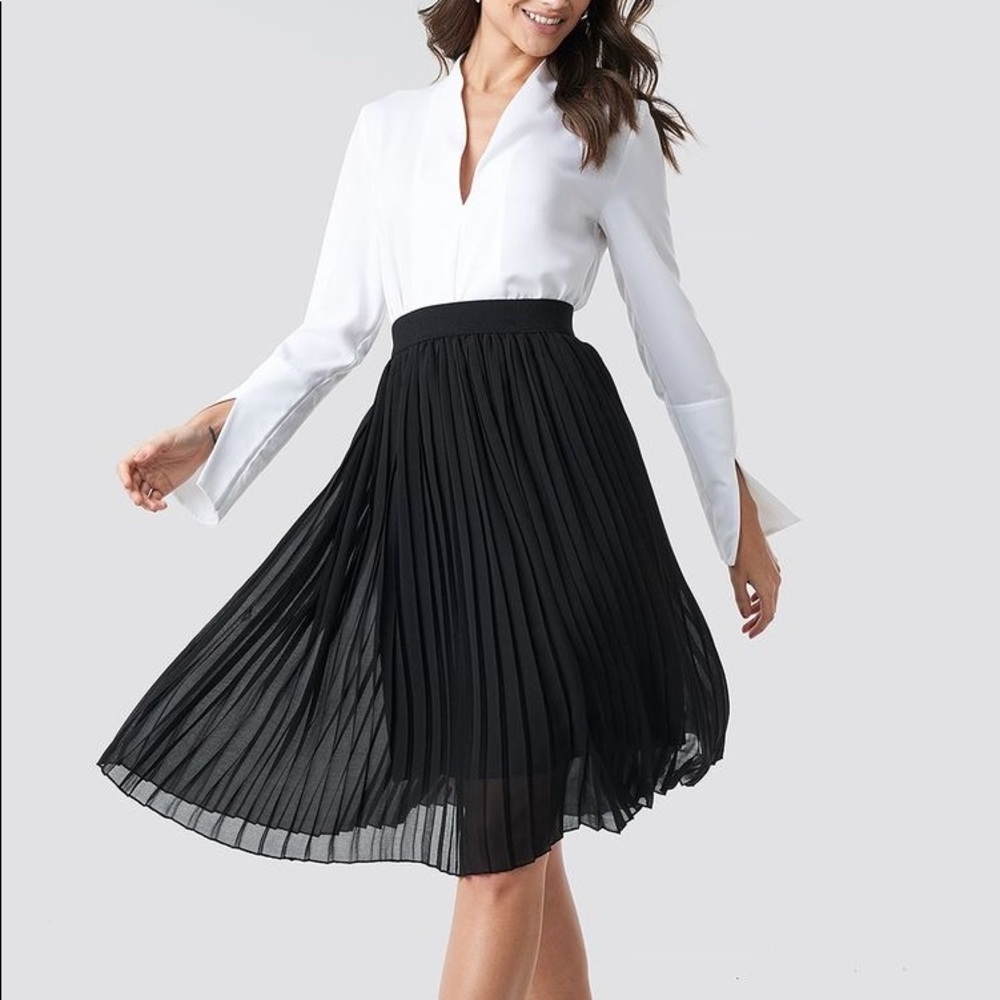 White House black market pleated midi maxi skirt 8